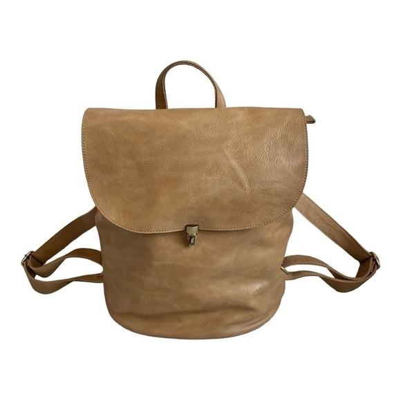 Women’s Backpack Joy Susan Tan Vegan Leather Colette  Backpack - Picture 2 of 7